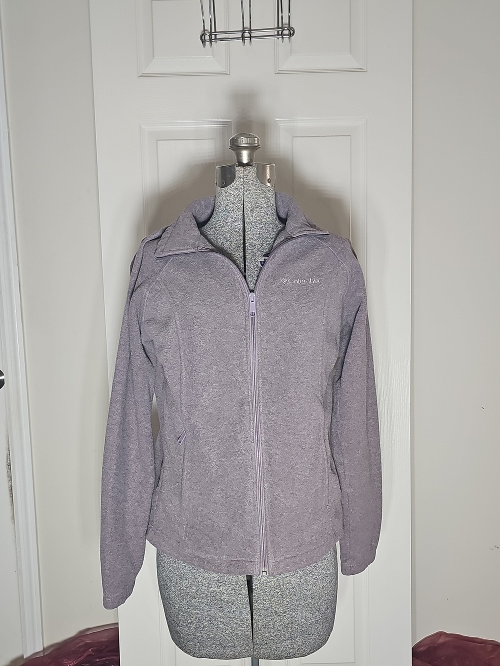 Columbia Dusty Purple Full Zip Fleece Jacket Secure Zip Pockets Medium M